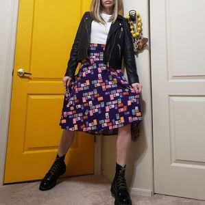 Lularoe EUC cassete pattern azure skirt size XS